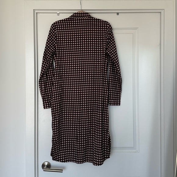 COS Checkered Print Midi Shirt Dress size 8 - Picture 4 of 8